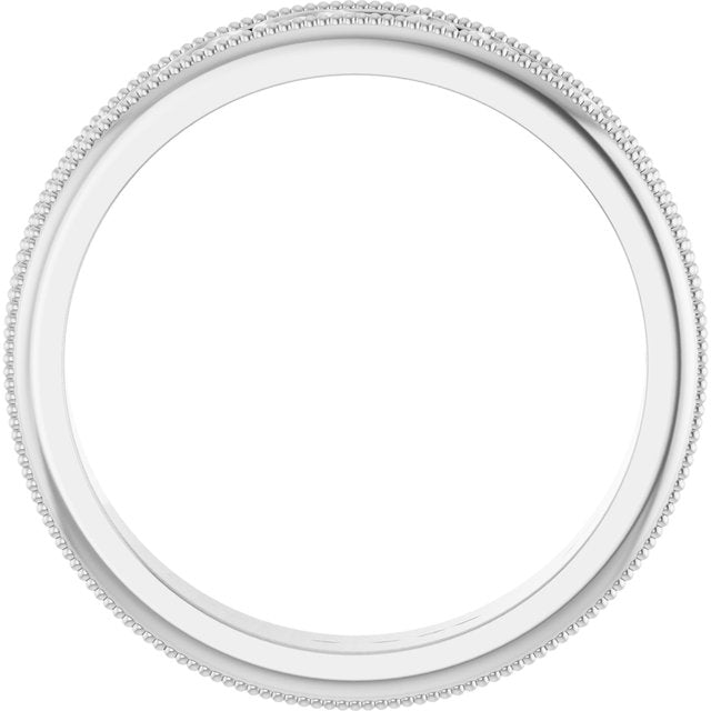 14k White 4 Mm Sculptural Band Size 7