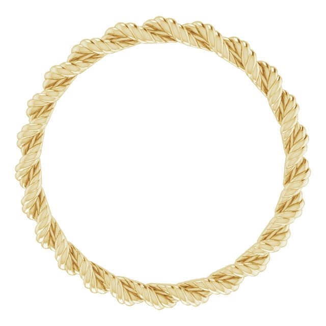 14k Yellow 2 Mm Twisted Rope Band Size 7.5