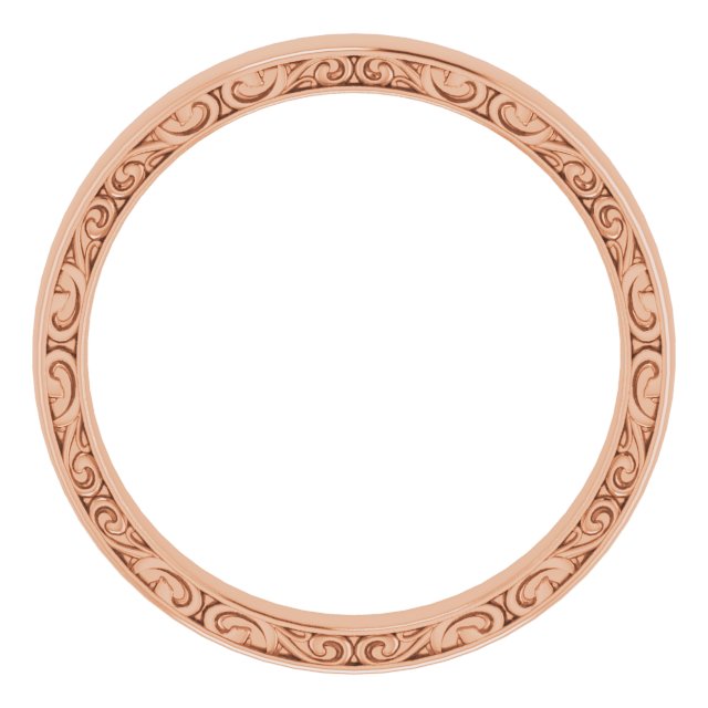 14k Rose 4 Mm Sculptural  Band Size 9.5