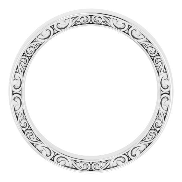 14k White 4 Mm Sculptural  Band Size 6