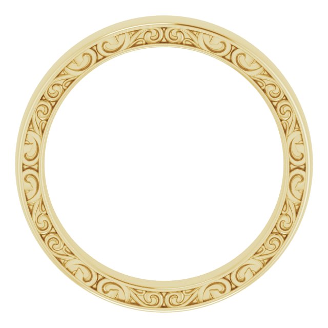 14k Yellow 4 Mm Sculptural  Band Size 8.5