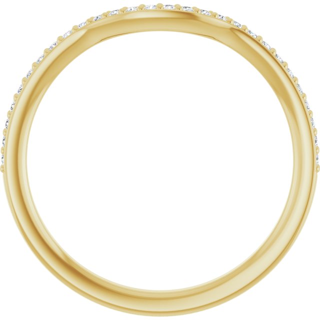 14k Yellow 1/8 Ctw Natural Diamond Contour Band