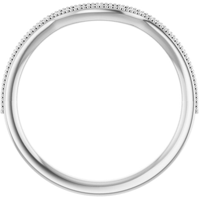 14k White 1/8 Ctw Natural Diamond Contour Band