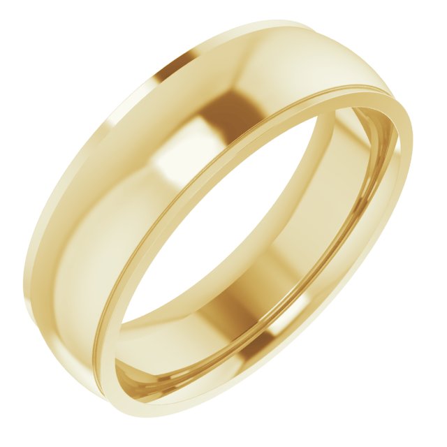 14k Yellow 6 Mm Comfort Fit Edge Band Size 7.5
