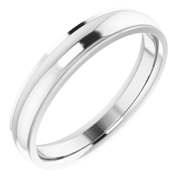 14k White 4 Mm Comfort Fit Edge Band Size 10