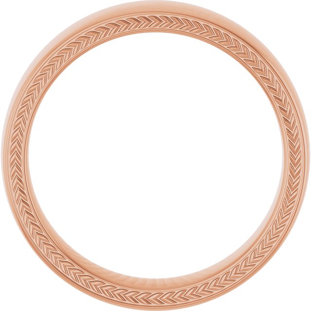 14k Rose 6 Mm Wheat Pattern Band Size 10