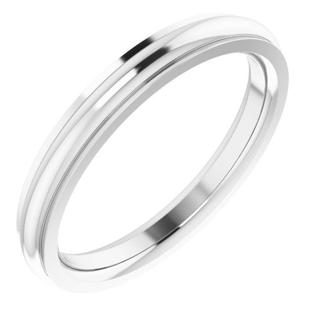 14k White 2.5 Mm Comfort Fit Edge Band Size 5