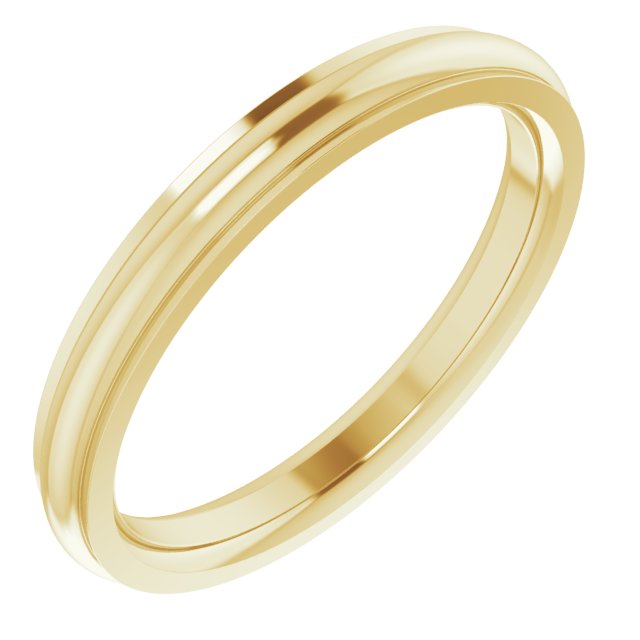 14k Yellow 2.5 Mm Stepped-edge Comfort-fit Half Round Band Size 6