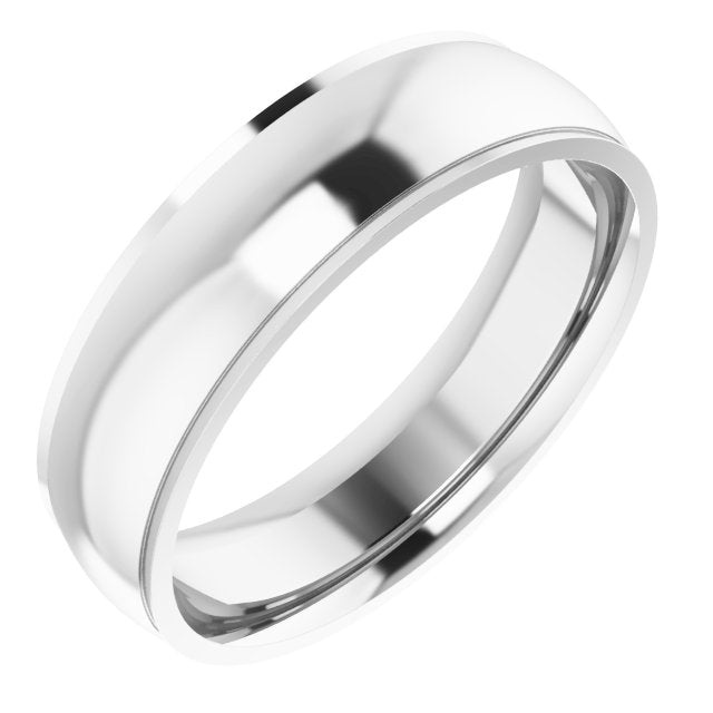 14k White 6 Mm Comfort Fit Edge Band Size 10