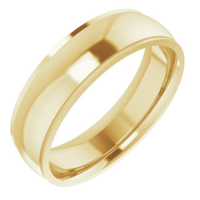 14k Yellow 6 Mm Comfort Fit Edge Band Size 9.5