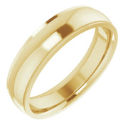 14k Yellow 5 Mm Comfort Fit Edge Band Size 8.5