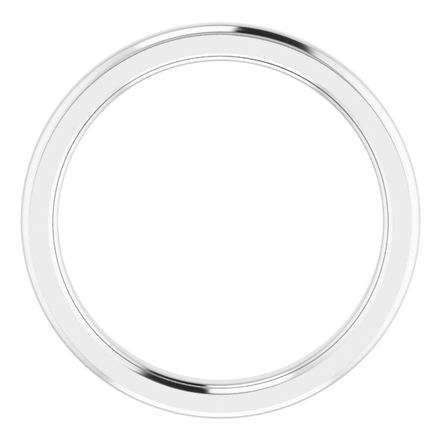 14k White 2.5 Mm Comfort Fit Edge Band Size 5