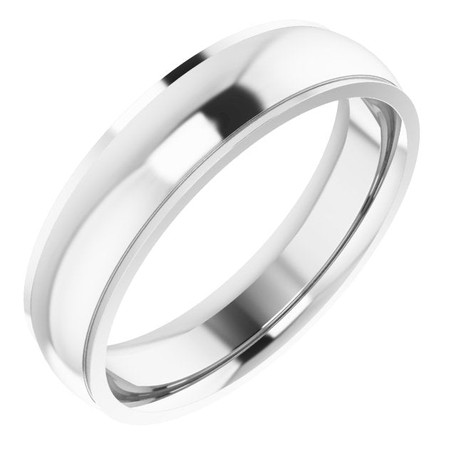 14k White 5 Mm Comfort Fit Edge Band Size 8