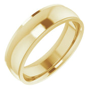14k Yellow 6 Mm Comfort Fit Edge Band Size 8.5