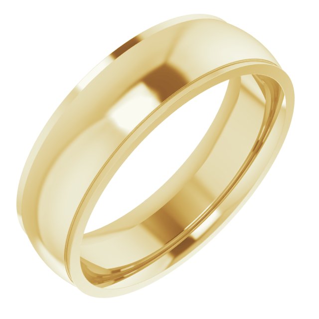 14k Yellow 6 Mm Comfort Fit Edge Band Size 8.5