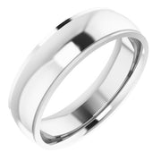 14k White 6 Mm Comfort Fit Edge Band Size 9