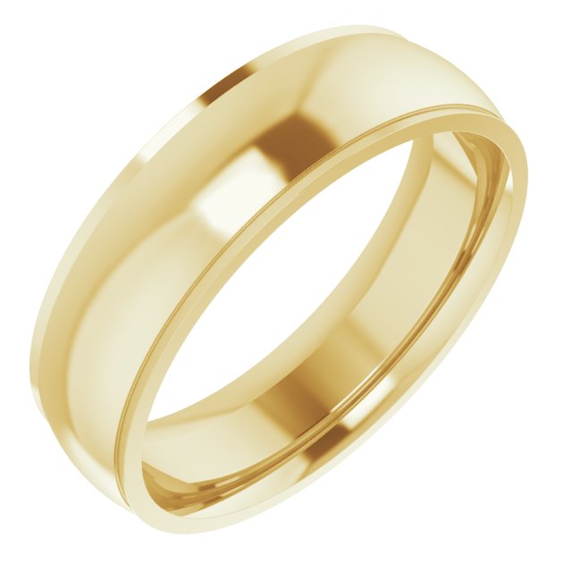 14k Yellow 6 Mm Comfort Fit Edge Band Size 9