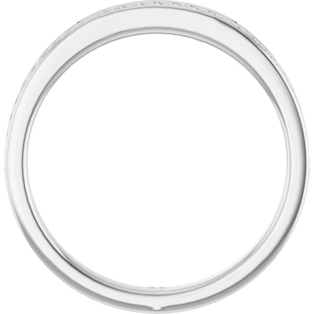14k White 1/8 Ctw Natural Diamond Band