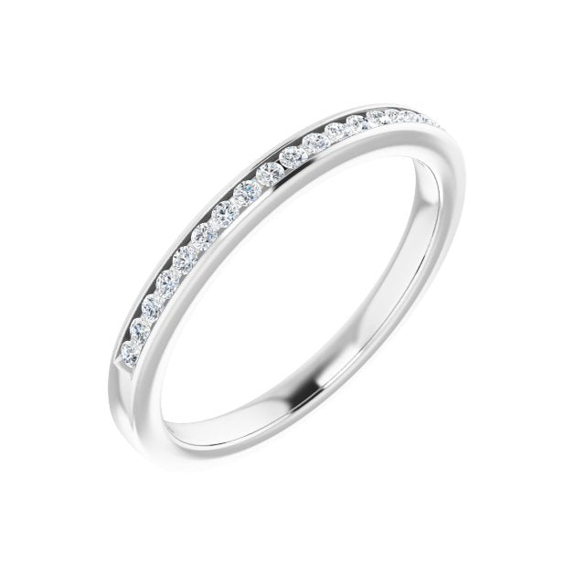 14k White 1/6 Ctw Natural Diamond Band