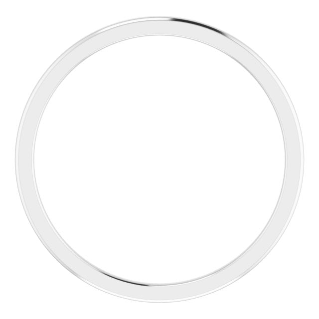 14k White 1 Mm Half Round Comfort Fit Band Size 6.5