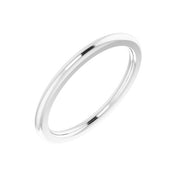 14k White 1.5 Mm Half Round Comfort Fit Band Size 5