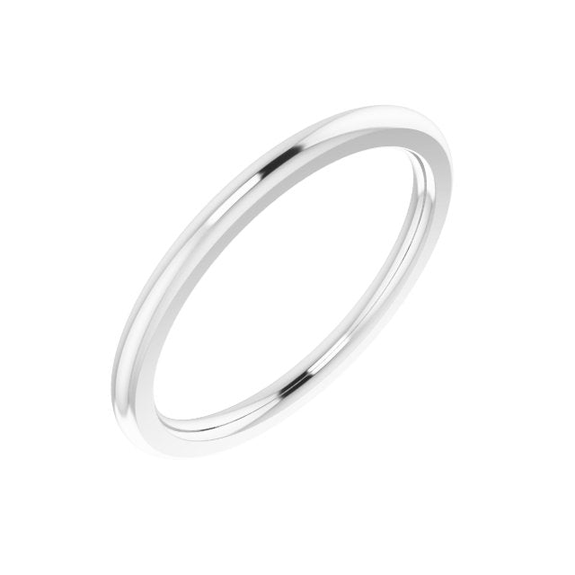 14k White 1.5 Mm Half Round Comfort Fit Band Size 5