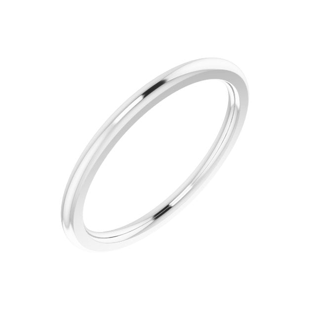14k White 1.5 Mm Half Round Comfort Fit Band Size 6.5