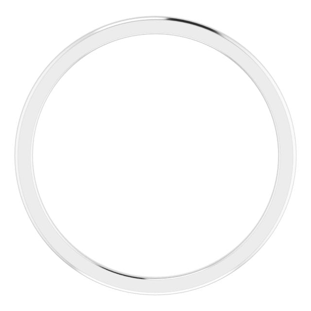 14k White 1 Mm Half Round Comfort Fit Band Size 7