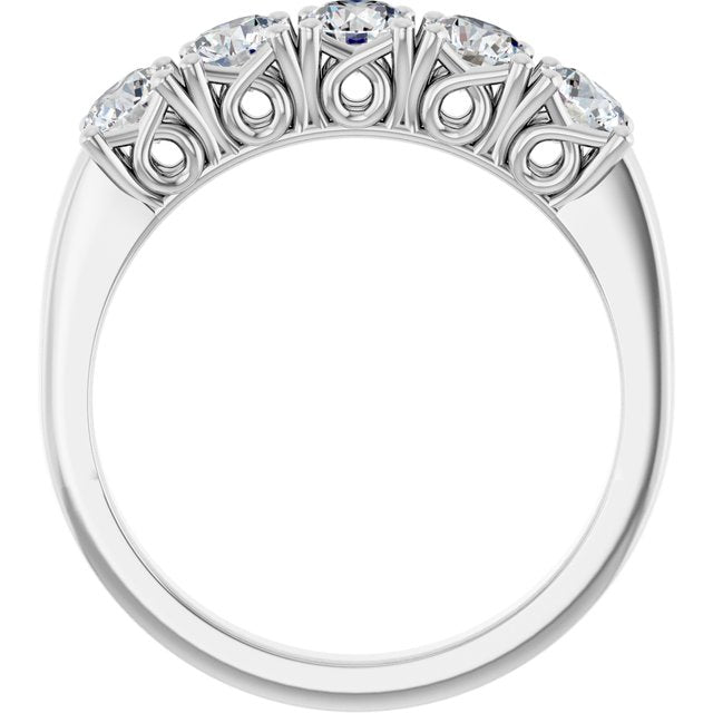 14k White 9/10 Ctw Natural Diamond Anniversary Band