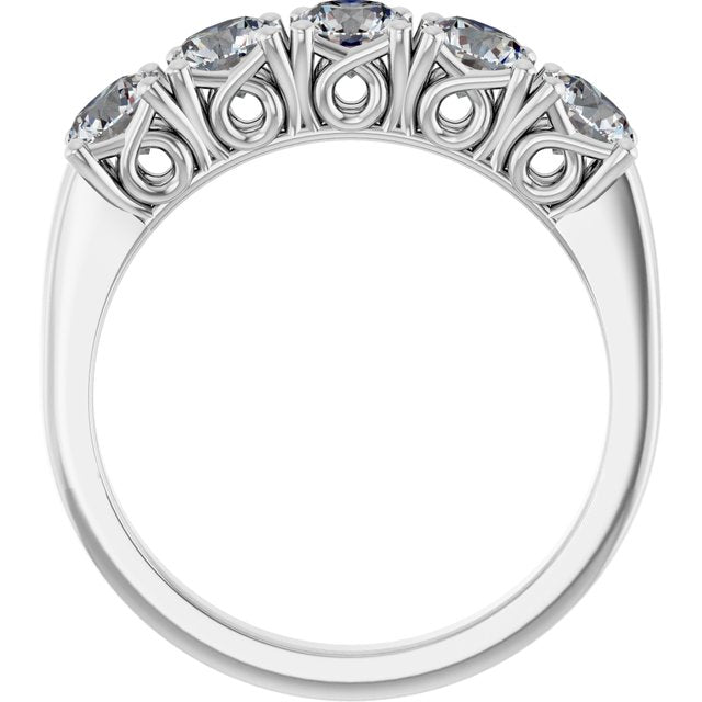 14k White 1 1/6 Ctw Natural Diamond Anniversary Band