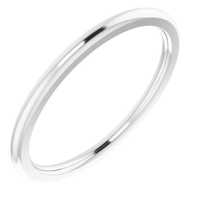 14k White 1.5 Mm Half Round Comfort Fit Band Size 8.5