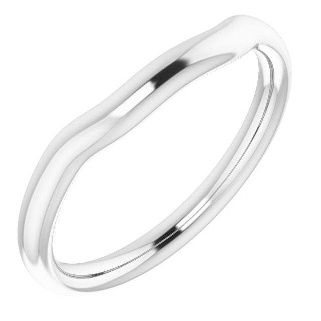 14K White Band for 7.4 mm Round Ring