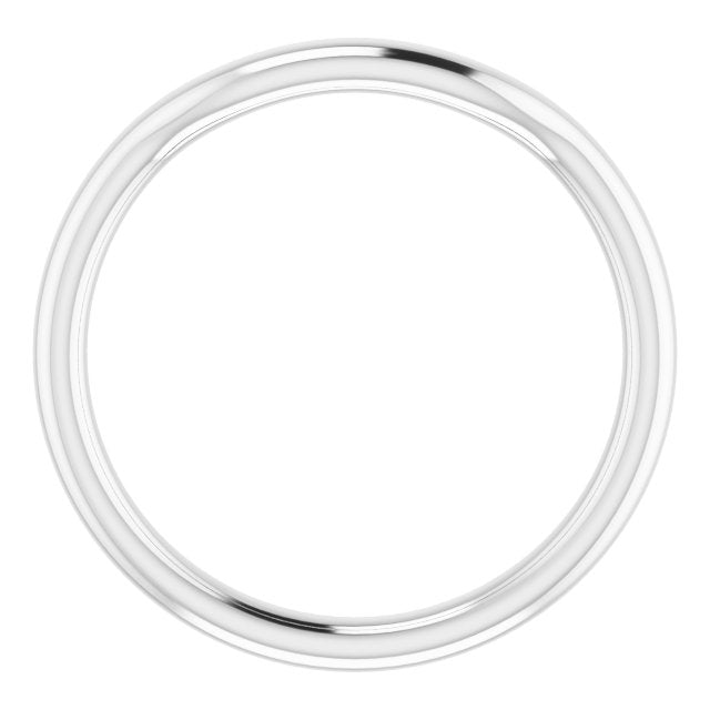 14K White Band for 7.4 mm Round Ring