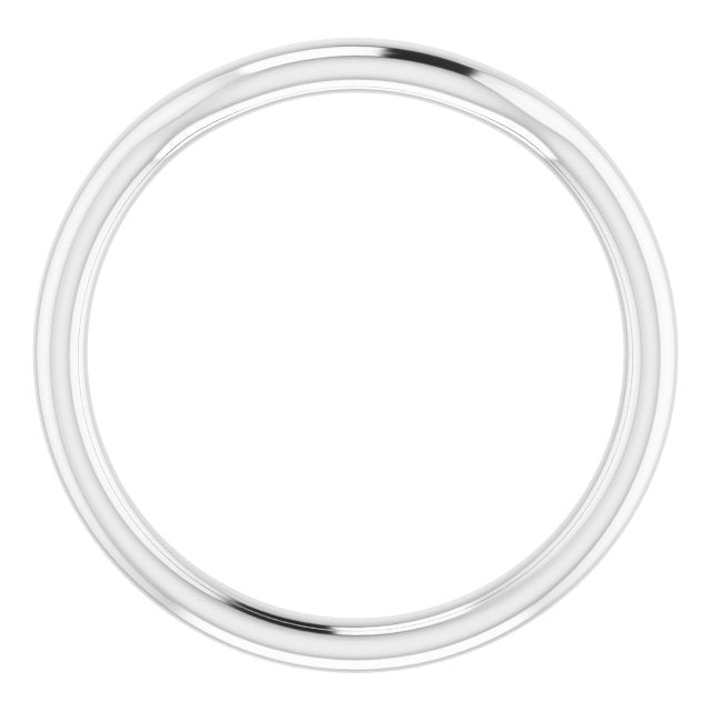 14K White Band for 9x7 mm Emerald Ring
