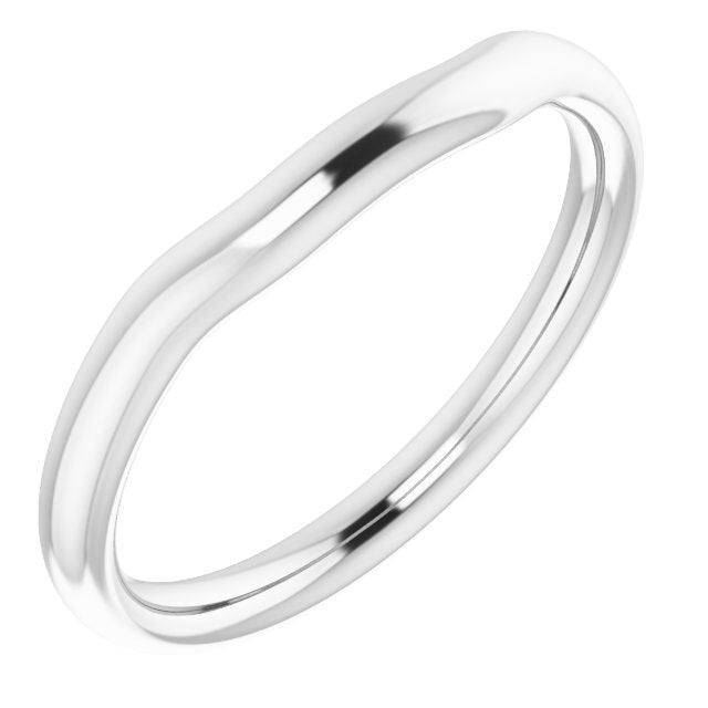 14K White Band for 7x5 mm Emerald Ring