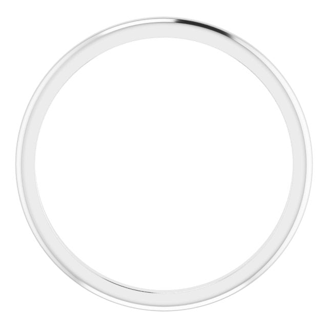 14k White 1.5 Mm Half Round Band Size 6.5