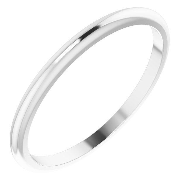 14k White 1.5 Mm Half Round Band Size 6.5