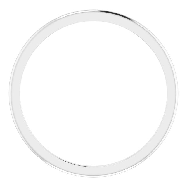 14k White 1 Mm Half Round Band Size 6.5