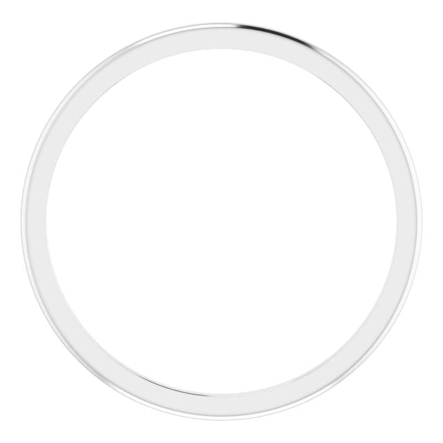 14K White 1 mm Half Round Band Size 7.5