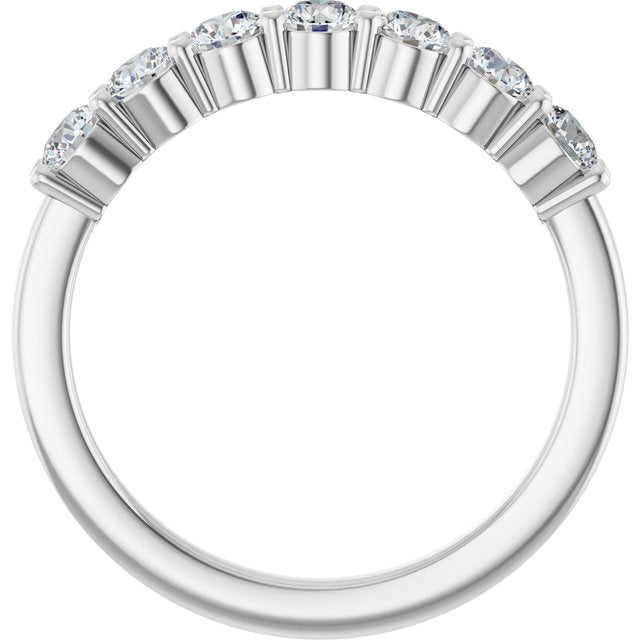 14k White 5/8 Ctw Natural Diamond Anniversary Band