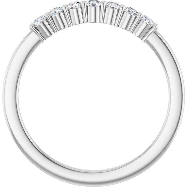 14k White 1/5 Ctw Natural Diamond Anniversary Band