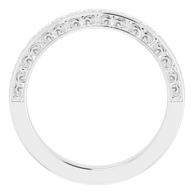 14k White 7/8 Ctw Natural Diamond Anniversary Band