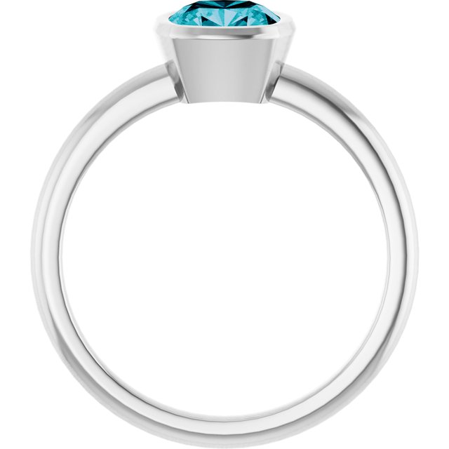 14k White Natural London Blue Topaz Ring