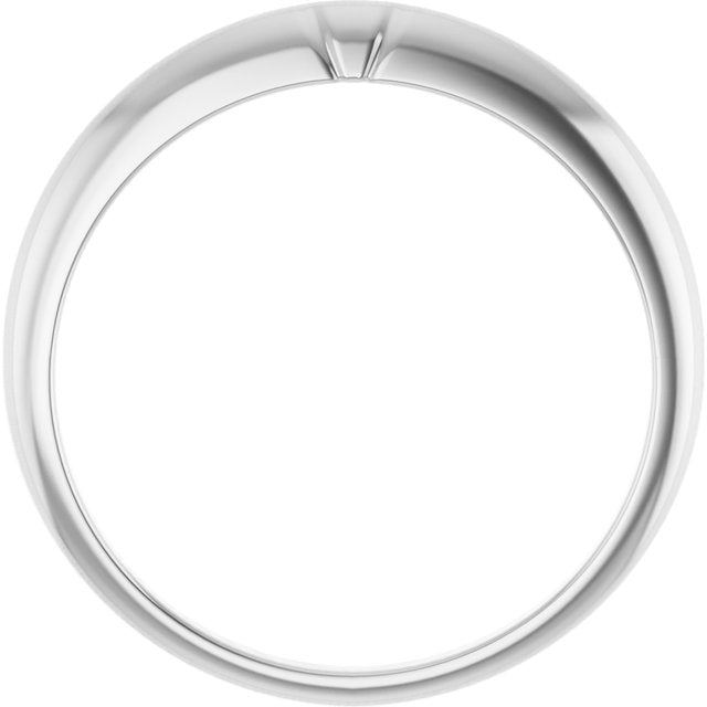 14k White #13 Matching Band With Two-notches