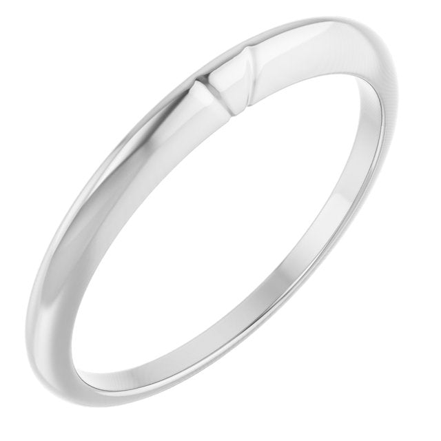 14k White #13 Matching Band With Two-notches