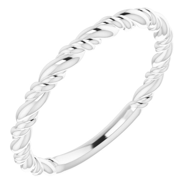 14k White Stackable Rope Ring