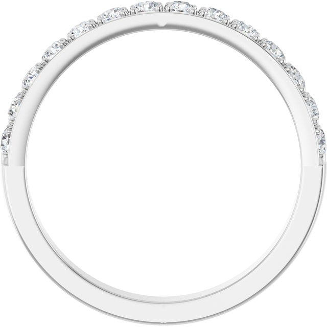 14k White 3/8 Ctw Natural Diamond Anniversary Band