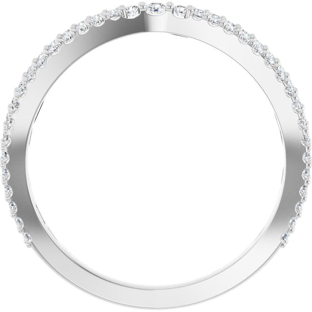 14k White 1/3 Ctw Natural Diamond Contour Band