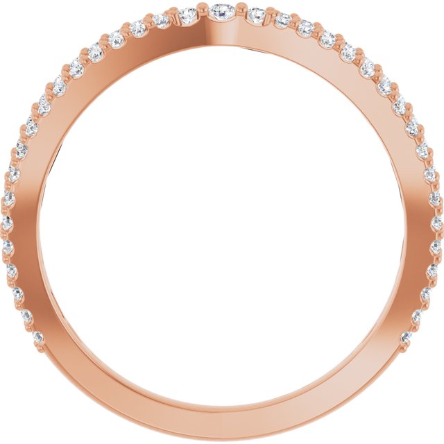 14k Rose 1/3 Ctw Natural Diamond Contour Band
