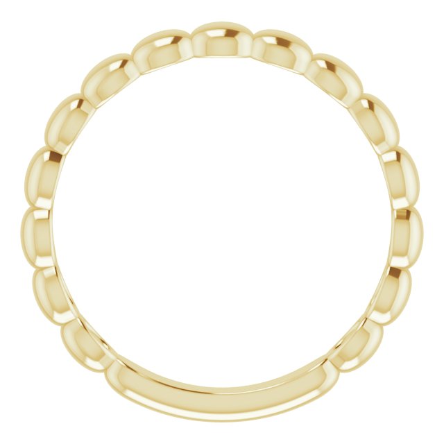 14k Yellow Beaded Stackable Ring